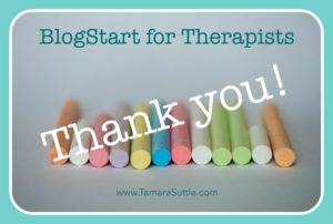 BlogStart for Therapists THANK YOU